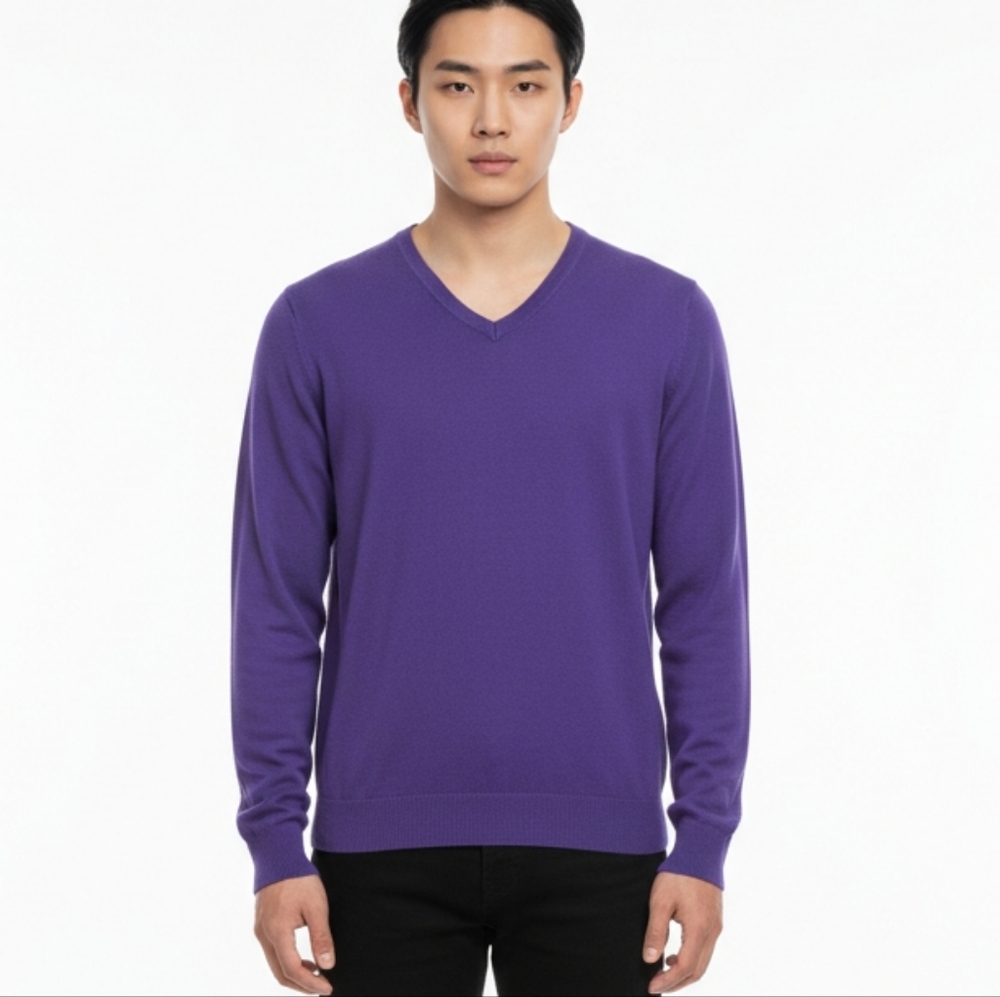 Banana Republic Light Purple Luxury Blend V Neck Pullover Sweater L (G10)